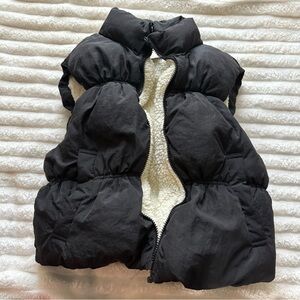 Ci Sono Black Sherpa-Lined Puffer Vest